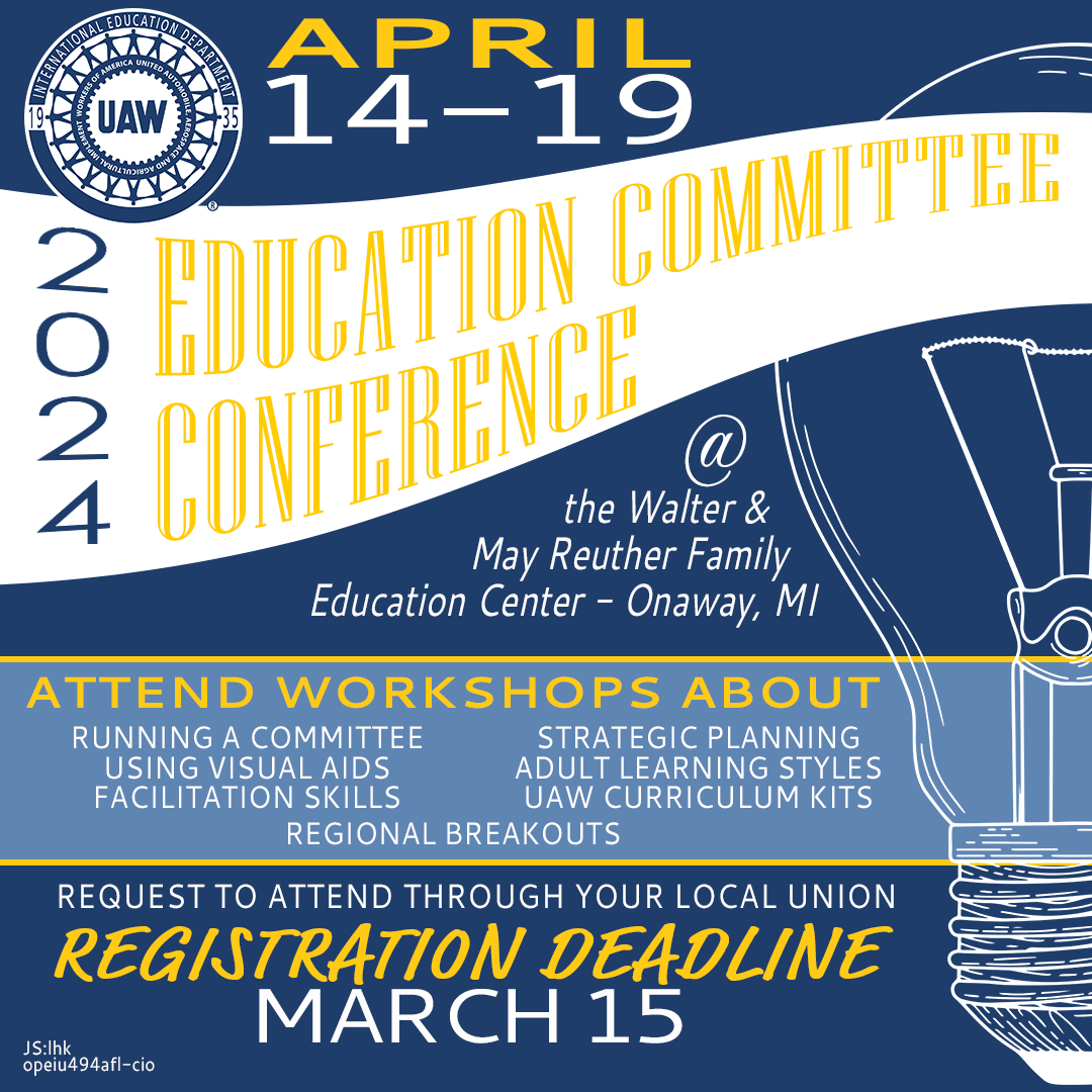 UAW Education Committee Conference | UAW Region 2-B